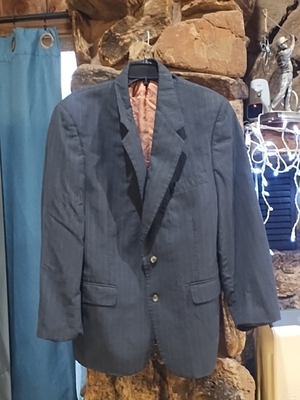 Evan Picone Charcoal Pinstripe Men's Blazer